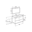 Pack mueble gris 100cm 2 cajones Debba Roca