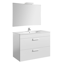 Pack mueble blanco 100cm 2 cajones Debba Roca
