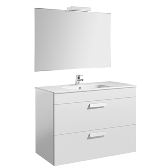 Pack mueble blanco 100cm 2 cajones Debba Roca