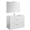 Pack mueble blanco 100cm 2 cajones Debba Roca