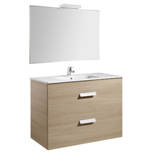 Pack mueble roble 100cm 2 cajones Debba Roca