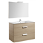 Pack mueble roble 100cm 2 cajones Debba Roca