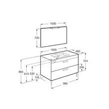 Pack mueble wenge 100cm 2 cajones Debba Roca