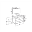Pack mueble gris 100cm 3 cajones Debba Roca