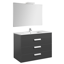 Pack mueble gris 100cm 3 cajones Debba Roca