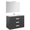 Pack mueble gris 100cm 3 cajones Debba Roca