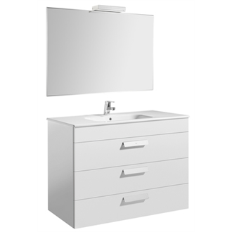 Pack mueble blanco 100cm 3 cajones Debba Roca