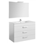 Pack mueble blanco 100cm 3 cajones Debba Roca
