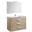 Pack mueble roble 100cm 3 cajones Debba Roca