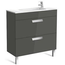 Mueble gris 80cm compacto 2 cajones Debba Roca