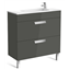 Mueble gris 80cm compacto 2 cajones Debba Roca