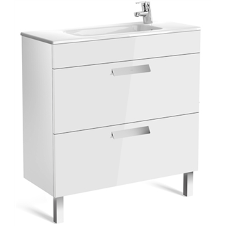 Mueble blanco 80cm compacto 2 cajones Debba Roca