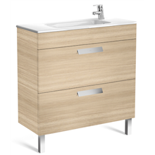 Mueble roble 80cm compacto 2 cajones Debba Roca