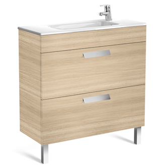 Mueble roble 80cm compacto 2 cajones Debba Roca