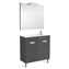Pack mueble gris 80cm compacto puertas Debba Roca