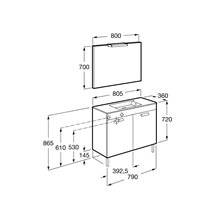 Pack mueble roble 80cm compacto puertas Debba Roca