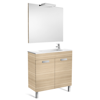 Pack mueble roble 80cm compacto puertas Debba Roca