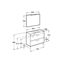 Pack mueble gris 80cm compacto 2 cajones Debba Roca