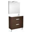 Pack mueble wenge 80cm compacto 2 cajones Debba Roca