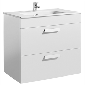 Mueble blanco 80cm 2 cajones Debba Roca