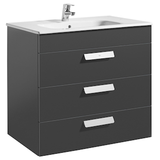 Mueble gris 80cm 3 cajones Debba Roca