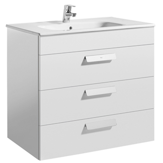 Mueble blanco 80cm 3 cajones Debba Roca