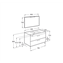 Pack mueble gris 80cm 2 cajones Debba Roca