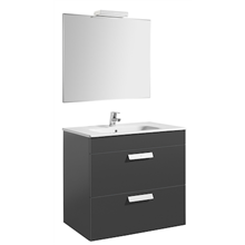 Pack mueble gris 80cm 2 cajones Debba Roca