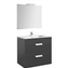 Pack mueble gris 80cm 2 cajones Debba Roca