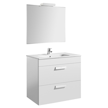 Pack mueble blanco 80cm 2 cajones Debba Roca