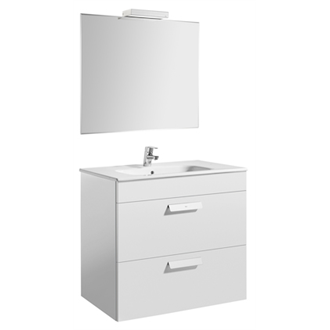 Pack mueble blanco 80cm 2 cajones Debba Roca