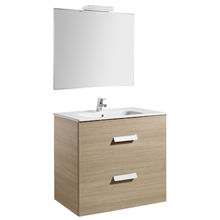 Pack mueble roble 80cm 2 cajones Debba Roca
