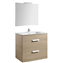 Pack mueble roble 80cm 2 cajones Debba Roca