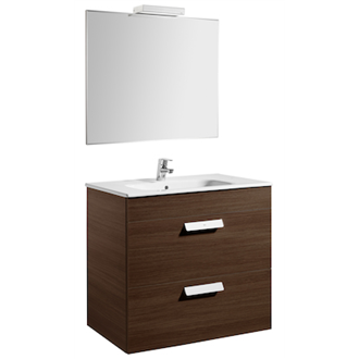 Pack mueble wenge 80cm 2 cajones Debba Roca