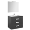 Pack mueble gris 80cm 3 cajones Debba Roca