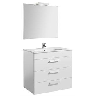 Pack mueble blanco 80cm 3 cajones Debba Roca