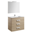Pack mueble roble 80cm 3 cajones Debba Roca