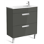 Mueble gris 70cm compacto 2 cajones Debba Roca