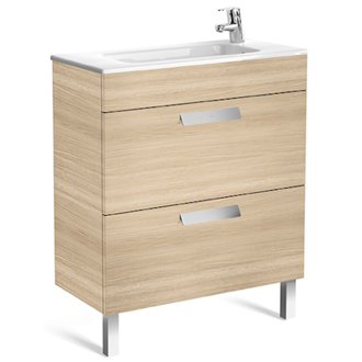 Mueble roble 70cm compacto 2 cajones Debba Roca
