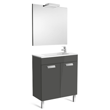 Pack mueble gris 70cm compacto puertas Debba Roca
