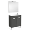 Pack mueble gris 70cm compacto puertas Debba Roca