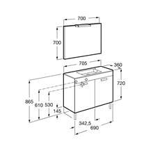 Pack mueble blanco 70cm compacto puertas Debba Roca