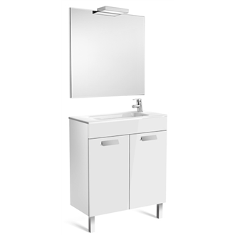 Pack mueble blanco 70cm compacto puertas Debba Roca