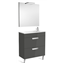 Pack mueble gris 70cm compacto 2 cajones Debba Roca