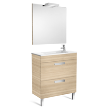 Pack mueble roble 70cm compacto 2 cajones Debba Roca