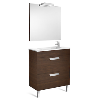 Pack mueble wenge 70cm compacto 2 cajones Debba Roca