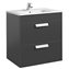 Mueble gris 70cm 2 cajones Debba Roca