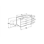 Mueble gris 70cm 3 cajones Debba Roca