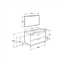 Pack mueble gris 70cm 2 cajones Debba Roca
