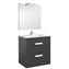 Pack mueble gris 70cm 2 cajones Debba Roca